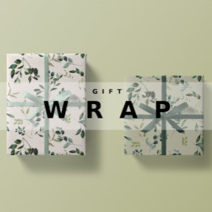Romantic Watercolor Botanical Greenery  Wrapping Paper Sheet