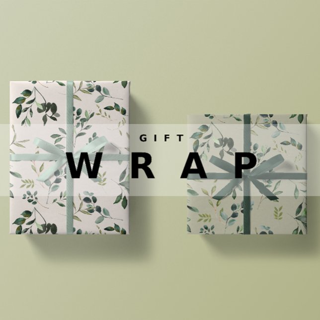 Romantic Watercolor Botanical Greenery  Wrapping Paper Sheet (Creator Uploaded)