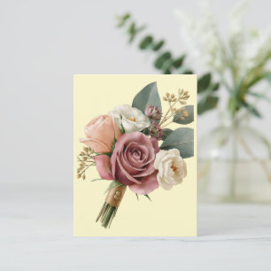 Romantic Watercolor Bridal Bouquet Postcard