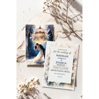 Romantic Watercolor Fairytale Floral Wedding Invitation