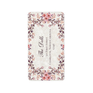 Romantic Watercolor Floral Frame-Rustic Fall  Label