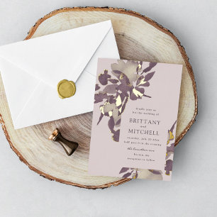 Romantic Watercolor Floral Mauve Gold