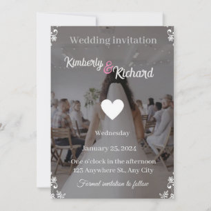 Romantic Watercolor Floral Wedding Invitation" Invitation