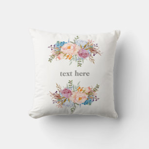 Romantic , Watercolor Flower, bohemian floral Cushion