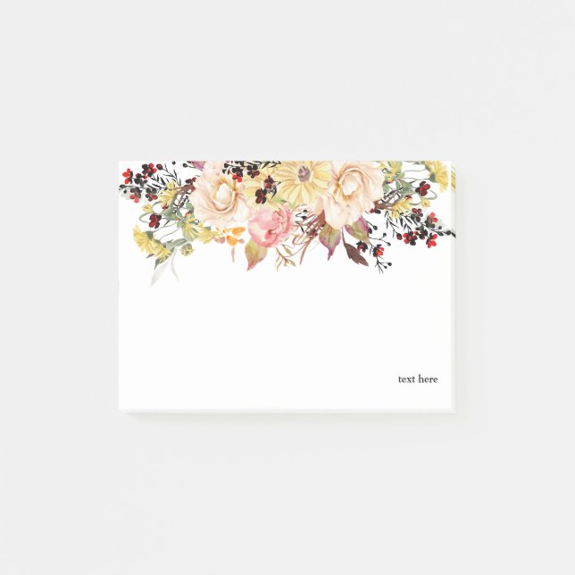 Romantic , Watercolor ,Flower spring floral Post-it Notes (Front)