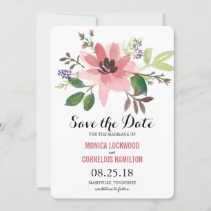 Romantic Watercolor Flowers   Save the Date