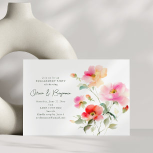 Romantic Watercolor Garden Engagement Party Invitation