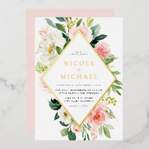 Romantic Watercolor Garden Flowers Wedding