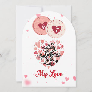 Romantic Watercolor Hearts Happy Valentine's Day Holiday Card