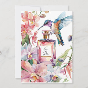 Romantic Watercolor Hummingbird & Orchid card
