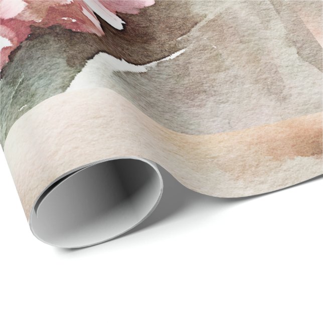Romantic Watercolor Hydrangea Wrapping Paper (Roll Corner)