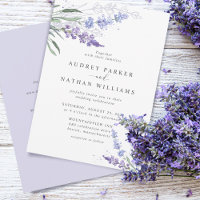 Romantic Watercolor Lavender w/Details Wedding