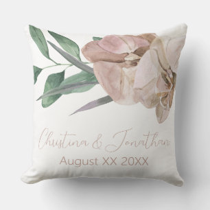 Romantic Watercolor Orchids Cushion