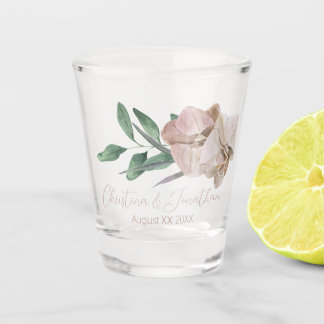 Romantic Watercolor Orchids Shot Glass