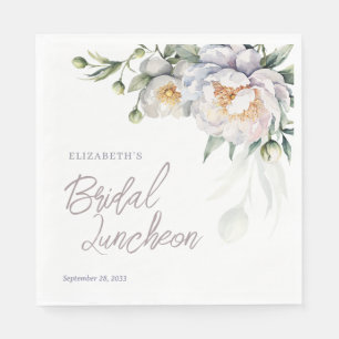Romantic Watercolor Peony Cluster Bridal Luncheon Napkin