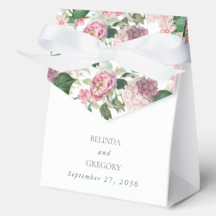 Romantic Watercolor Pink Flowers Garden Wedding Favour Box