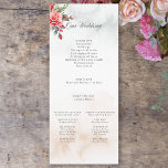 Romantic Watercolor Pink Roses & Calligraphy Program<br><div class="desc">Lovely corner cluster of elegant watercolor blush pink roses and green foliage on a subtle pastel watercolor background and centre label with gold borders. Features "Our Wedding" text graphic in custom script font (or delete and customise in the design editor) with editable text fields for your ceremony details and wedding...</div>