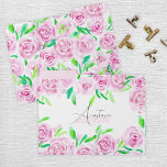 Romantic Watercolor Pink Roses with Green Leaves File Folder<br><div class="desc">This is a customisable file folder that exudes a sense of elegance and femininity. The folder is adorned with an artistic print of blooming roses in varying shades of pink, surrounded by lush green leaves. This vibrant floral design creates a striking contrast against the folder's white background. The centre of...</div>