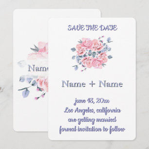 Romantic Watercolor Rose Wedding Invitation