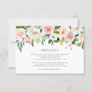 Romantic Watercolor Spring Blooms Wedding RSVP Card