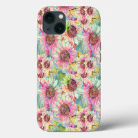 Romantic Watercolor Sunflower Pattern