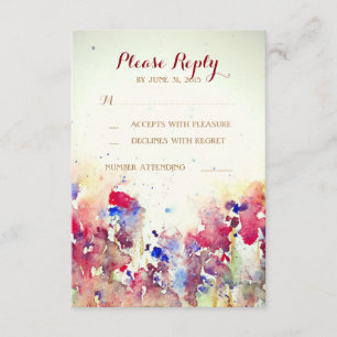 Romantic Watercolor Wedding RSVP Cards