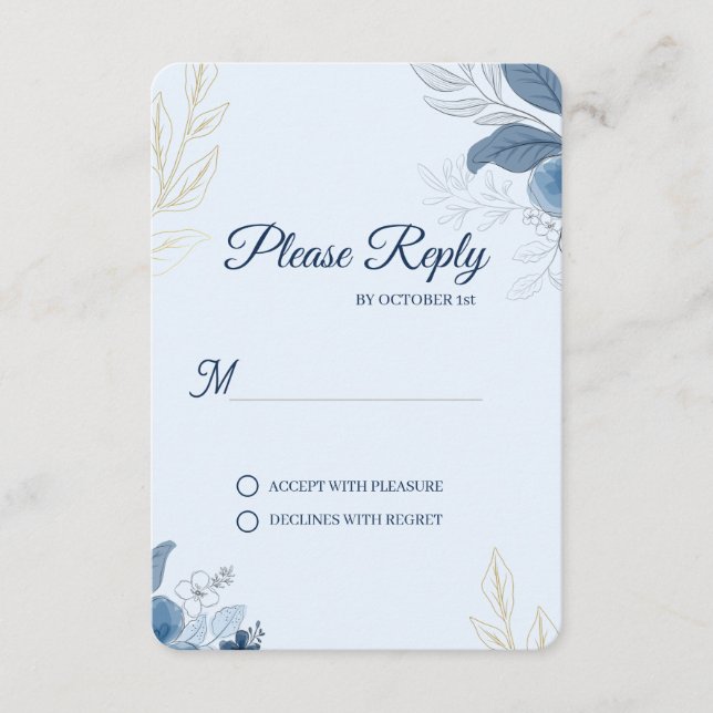 Romantic Waterfront Wedding RSVP Card (Front)