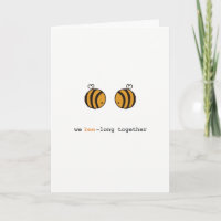 Romantic We bee-long togheter bee pun card