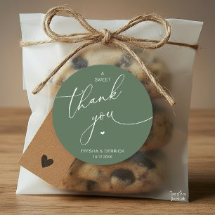 Romantic Wedding A Sweet Thank You Cookies Classic Round Sticker