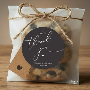 Romantic Wedding A Sweet Thank You Cookies Classic Round Sticker