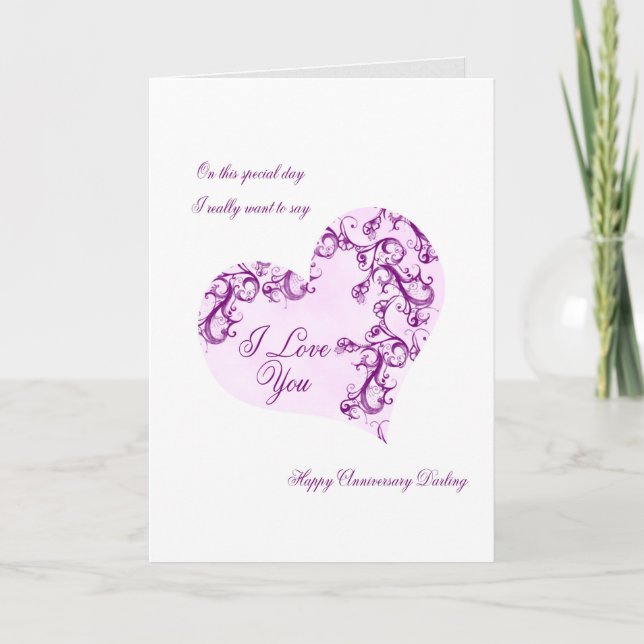 Romantic Wedding Anniversary Card (Front)