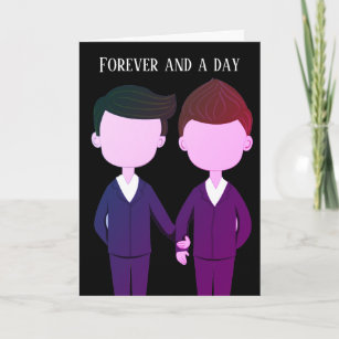 Romantic Wedding Anniversary Gay Men Couple Card