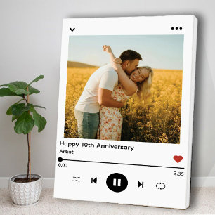 Romantic Wedding Anniversary Photo Song Album Canvas Print