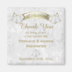 Romantic Wedding Bells Thank You Magnet