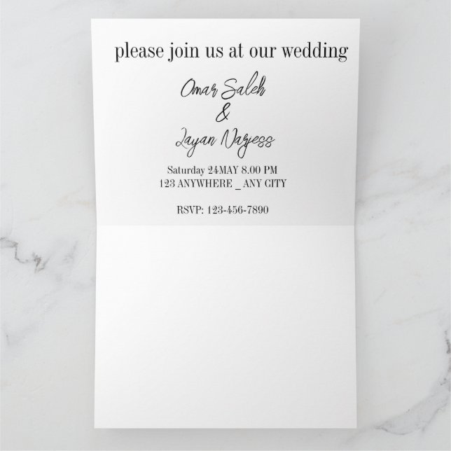 Romantic wedding cards celebrating love and elegan (Inside)