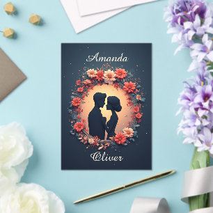 Romantic Wedding Couple in Elegant Gown Acrylic Invitations