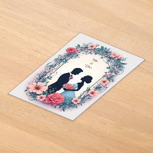 Romantic Wedding Couple in Elegant Gown Acrylic Invitations