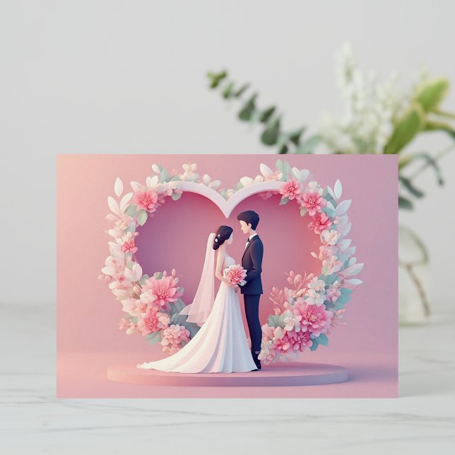 Romantic Wedding Couple Silhouette (Standing Front)