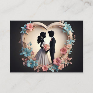 Romantic Wedding Couple Silhouette Enclosure Card