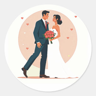 Romantic Wedding Couple Sticker