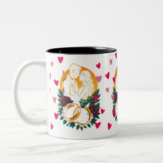 Romantic Wedding Couple Two-Tone Mug