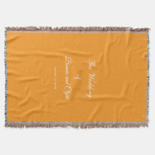 Romantic Wedding Day Celebration Cozy Orange Throw Blanket