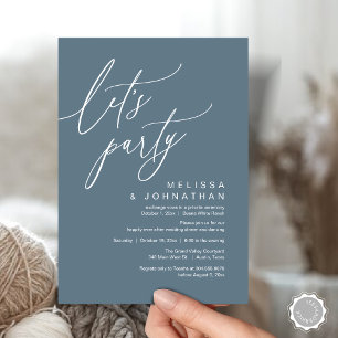 Romantic Wedding Dinner Dancing, Let's Party Invitation