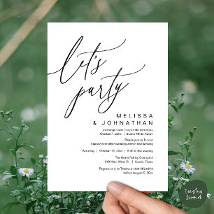 Romantic Wedding Dinner Dancing, Let's Party Invitation