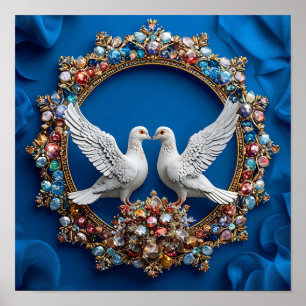 Romantic Wedding Doves Peaceful Sky 🕊️💖☁️✨ Poster