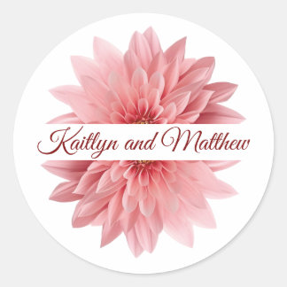 Romantic Wedding Floral  Classic Round Sticker