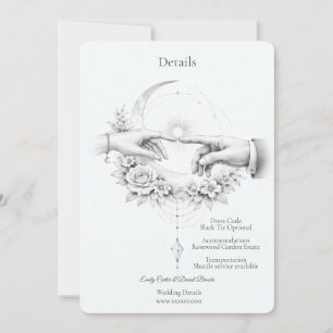Romantic Wedding Hands Minimalist Design Details Invitation