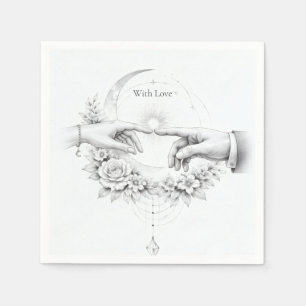 Romantic Wedding Hands Minimalist Napkin