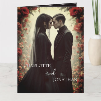Romantic Wedding in Black Elegance Card