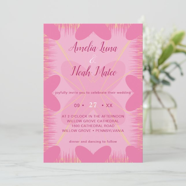 romantic wedding invitation (Standing Front)